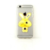 Husa Silicon IPhone 7 Plus, Model Rabbit, Culoare Orange, Compatibila cu Apple IPhone 7 Plus (5.5 Inch)
