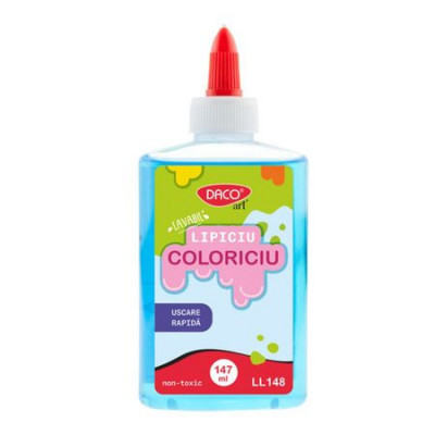 Lipici lichid 147 ml Lipiciu coloriciu albastru DACO foto