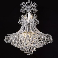 Candelabru fier argintiu sticla transparenta 62x63 cm