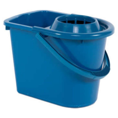 Galeata Mop cu Storcator, 13L, Polipropilena, Culoare Albastra, Galeti Ovale cu Storcator pentru Mop, Galeti Plastic cu Storcator, Galeti 13 Litri pen foto