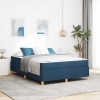 VidaXL Pat cu arcuri cu saltea Albastru și Alb 160 x 200 cm țesătură 3398954