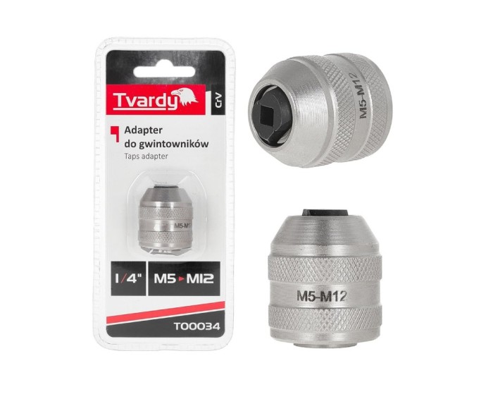 Adaptor pentru tarozi, 1 / 4", M5-M12, Cr-V, Tvardy T00034