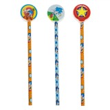 Set Creioane Cu Radieră, Sonic, Diverse Modele, Multicolor, 3 Bucăți, Oem