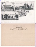Salutari din Campina-Biserica, Posta, Primaria - litografie, Necirculata, Printata
