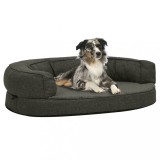 VidaXL Saltea ergonomică pat c&acirc;ini gri &icirc;nchis 75x53cm aspect in/fleece