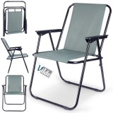 Scaun de camping pliabil, gri, 54 x 44,5 x 72,5 cm