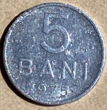 Moneda Romania 5 Bani 1975 Aluminiu Circulata