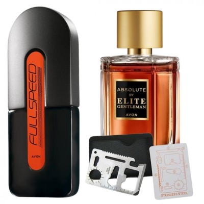 Set apa de toaleta Full Speed pentru El 75 ml, apa de toaleta Absolute by Elite Gentleman 50 ml, card multifunctional de supravietuire, otel inoxidabi foto