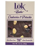 Ciocolata Neagra Premium 70% Cacao Lok Foods cu Merisoare si Fistic, 85g