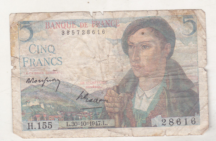 bnk bn Franta 5 franci 1947 uzata