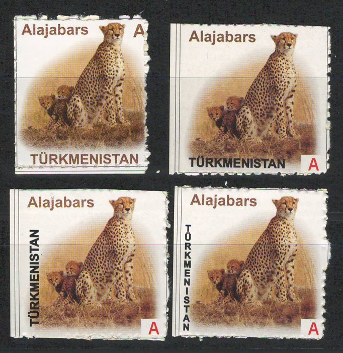 Trurkmenistan 2007/2008 Mi 236 + 237/39 MNH - Ghepard (autoadezive)