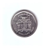 Moneda Jamaica 5 dollars/dolari 2017, stare foarte buna, curata