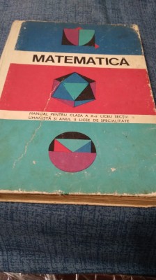 MANUAL MATEMATICA CLASA X /1969 foto