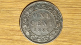 Cumpara ieftin Canada - moneda de colectie bronz - 1 cent 1882 H - rarisima! - Victoria tanara!, America de Nord