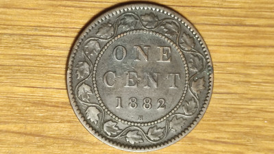 Canada - moneda de colectie bronz - 1 cent 1882 H - rarisima! - Victoria tanara! foto