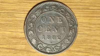 Canada - moneda de colectie bronz - 1 cent 1882 H - rarisima! - Victoria tanara! foto