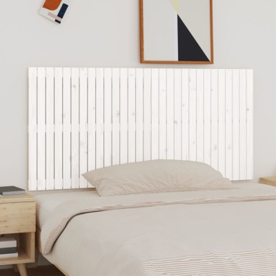 vidaXL Tăblie de pat pentru perete, alb, 185x3x90 cm, lemn masiv pin 824914 foto