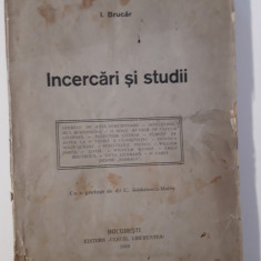 Carte veche I Brucar Incercari si studii 1919