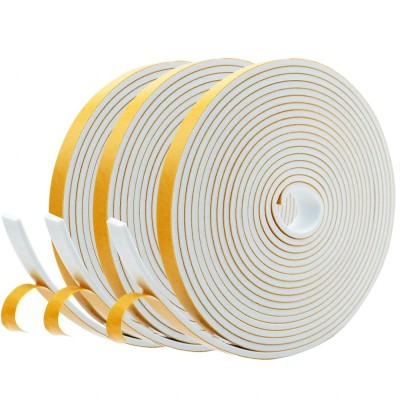 Set 3 role banda de etansare pentru usi si ferestre, 5 mm x 1.5 mm x 5 m, spuma, alb foto