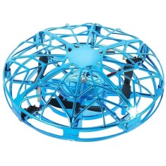 Drona zburatoare pentru interior, 4.7&quot; D, design cu carcasa de plasa, pentru incepatori, albastra