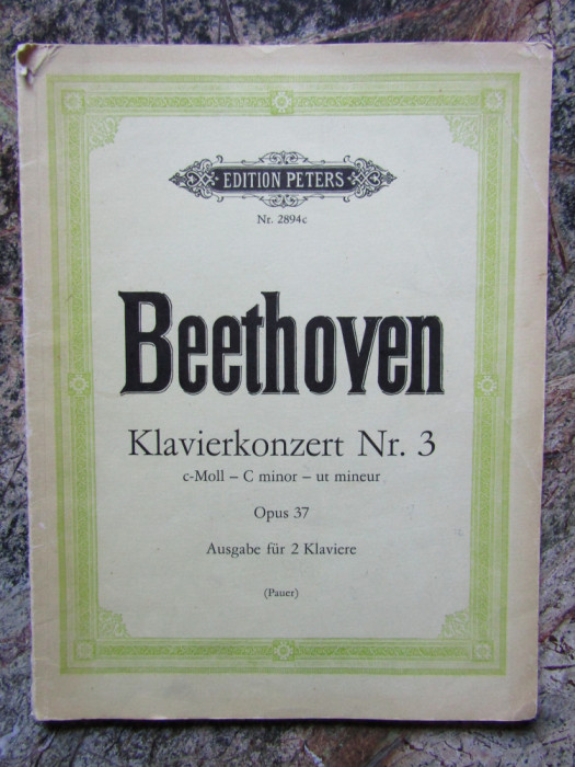 BEETHOVEN Klavierkonzert Nr.3 Opus 37 Ausgabe fur 2 Klaviere