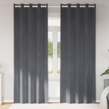 vidaXL Draperii opace cu ocheți, 2 buc., gri deschis, catifea