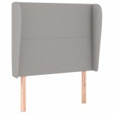 Cumpara ieftin Tablie de pat cu aripioare gri deschis 83x23x118/128 cm textil