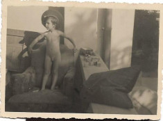 C203 Fotografie chipiu ofiter roman jucarii copil 1940 poza veche romaneasca foto