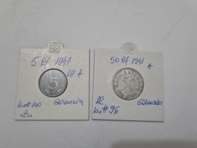 monede germania nazista 2v. din 1941 foto