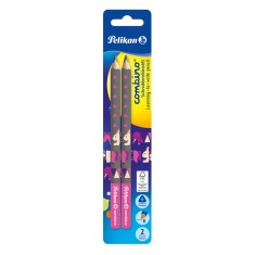 Creion grafit, lacuit combino, gros, invata sa scrii, mina b, corp roz, 2