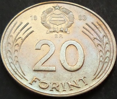 Moneda 20 FORINT / FORINTI - RP UNGARA / UNGARIA, anul 1983 * cod 1571 foto