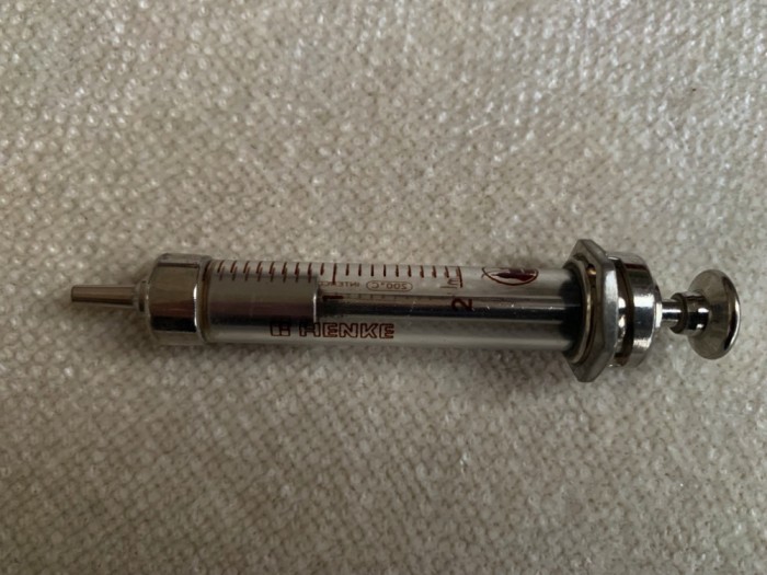 Seringa 2 ml Otel / Sticla Vintage - HENKE / INALTERA Supra / Medica RECORD