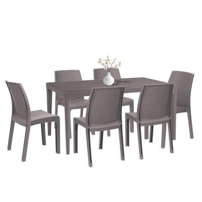 Set mobilier de grădină Pauli 6+1 cappuccino foto