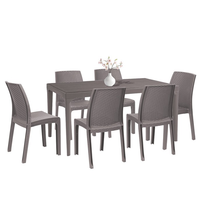 Set mobilier de grădină Pauli 6+1 cappuccino