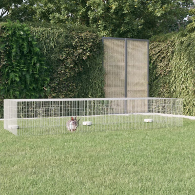 vidaXL Cușcă pentru iepuri, 3 panouri, 325x109x54 cm, fier galvanizat foto