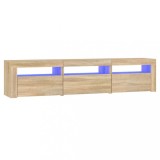 Cumpara ieftin Comoda TV cu lumini LED, stejar sonoma, 180x35x40 cm