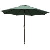 Umbrela rotunda de soare pentru terasa sau gradina, flippy, diametru 2.70 m, inaltime 2.80 m, 9 brate, manivela, diametru tija 35 mm, inclinare, verde
