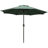 Umbrela rotunda de soare pentru terasa sau gradina, flippy, diametru 2.70 m, inaltime 2.80 m, 9 brate, manivela, diametru tija 35 mm, inclinare, verde