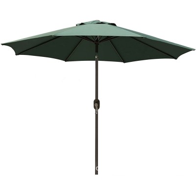 Umbrela rotunda de soare pentru terasa sau gradina, flippy, diametru 2.70 m, inaltime 2.80 m, 9 brate, manivela, diametru tija 35 mm, inclinare, verde foto