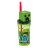 Pahar Plastic, Minecraft, 3D, Transparent Verde, Capacitate 0.36 L, Băieți, Oem