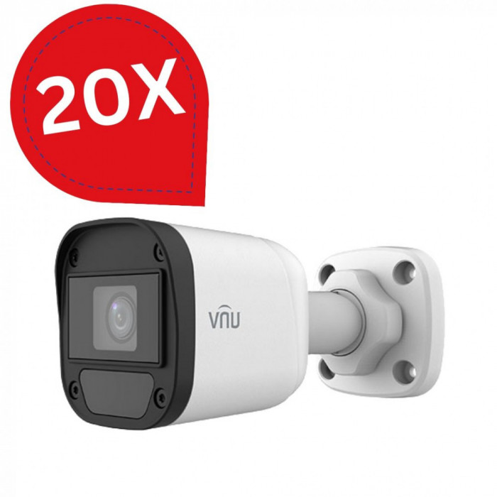 Pachet 20 bucati Camera supraveghere AnalogHD, 2MP, lentila 2.8mm, IR20m, IP67 UNV UAC-B112-F28 SafetyGuard Surveillance