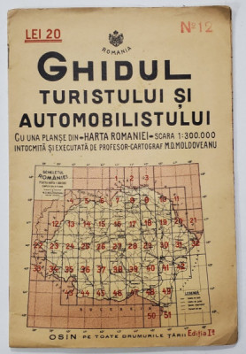 GHIDUL TURISTULUI SI AUTOMOBILISTULUI , HARTA ROMANIEI , CAROUL 12 - SALONTA ( ZONA ) de M.D. MOLDOVEANU , 1936 foto