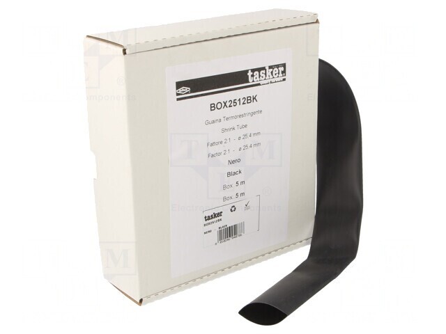 Manşon termocontractabil 25,4mm 5m negru