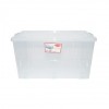 Cutie depozitare 120L cu capac si roti din plastic transparenta 800x515x420mm