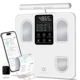 Cantar inteligent Arboleaf cu 8 electrozi, aplicatie telefon, analiza corporala 50 Indicatori, Bluetooth