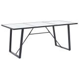 Cumpara ieftin Masă de bucătărie, alb, 180 x 90 x 75 cm, sticlă securizată