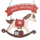 Cumpara ieftin Ornament brad Craciun Calut lemn multicolor 10x1x11 cm