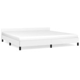 Cumpara ieftin Cadru de pat cu tablie fara saltea, alb, 200x200 cm