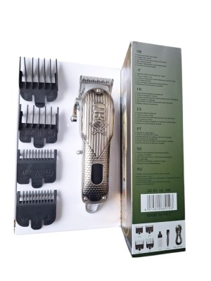 Mașină de tuns păr &amp;amp; barbă, carcasă metal, LED, USB &amp;ndash; precizie profesională foto