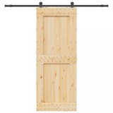 Ușă glisantă cu set feronerie, 90x210 cm, lemn masiv de pin